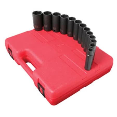 Gourmetgalley 0.5 in. Drive SAE Deep Impact Socket Set - 13 Piece GO3606899